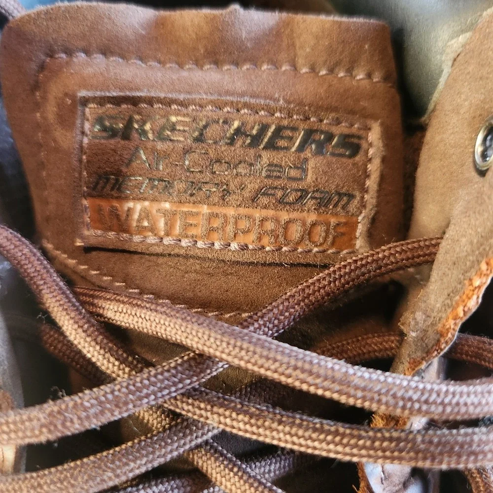 SKECHERS Sergeants-Verdict Work Boot Mens 13 Memory Foam Oiled Brown‎ Waterproof